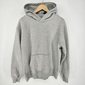 BP Nordstrom Hoodie Womens Large Gray Solid Fleece Lined Long Sleeve Pullover